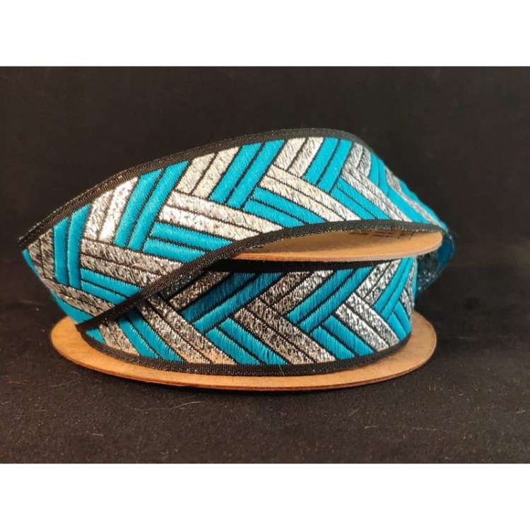 Taśma żakardowa, taśma ozdobna - 22133 v2 - 2,2cm