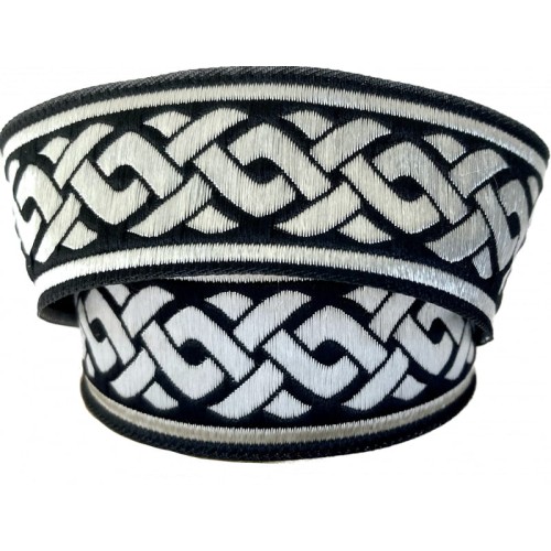 Taśma żakardowa - 35069 - czarno srebrna - 3,5