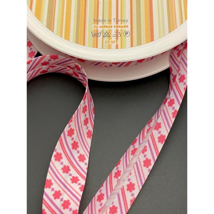 Lamówka bawełniana - kwiaty 314 - 2 cm