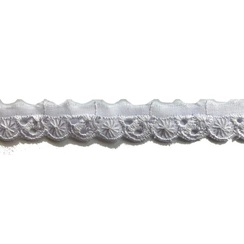 Promocja- Końcówka-1,95mb-Haft na batyście - 1896a - biały - 2cm,