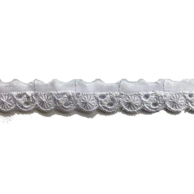 Promocja- Końcówka-1,95mb-Haft na batyście - 1896a - biały - 2cm,