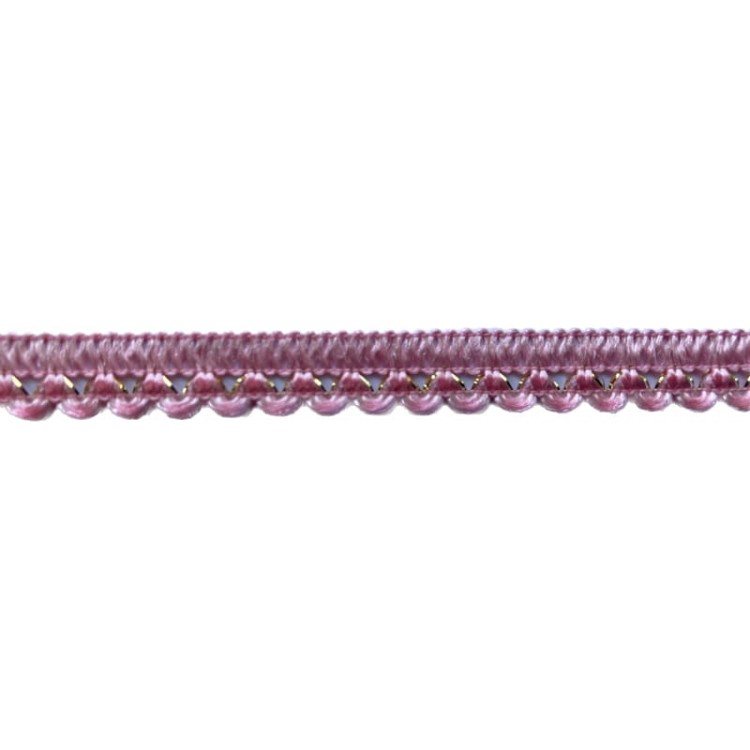 Taśma ozdobna - 10157 - różowa ze złotem - 1cm