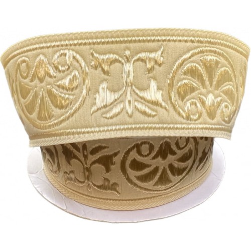 Taśma żakardowa - 35058 - beżowa - 3,5cm