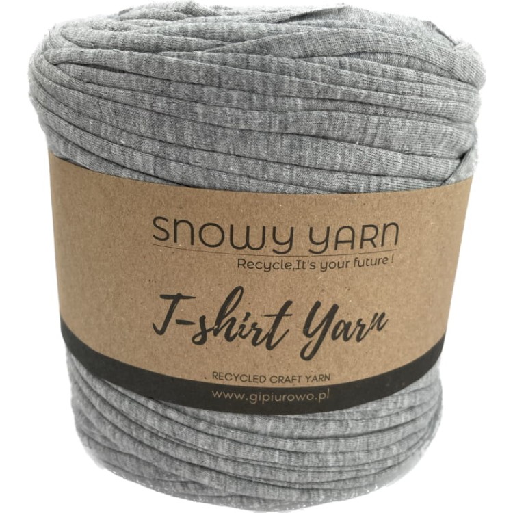 Przędza makaronowa, włóczka spaghetti -  T-Shirt Yarn - szary 2 - 130 m