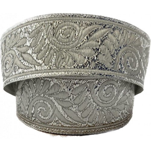 Taśma żakardowa - 35064 – metalizowana srebrna - 3,5cm