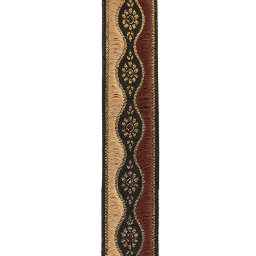 Taśma żakardowa - 25924 v3 - cappuccino / brąz - 2,5 cm