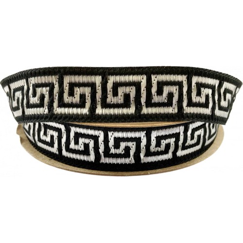 Taśma żakardowa - 16062 – czarno srebrna - 1,5cm