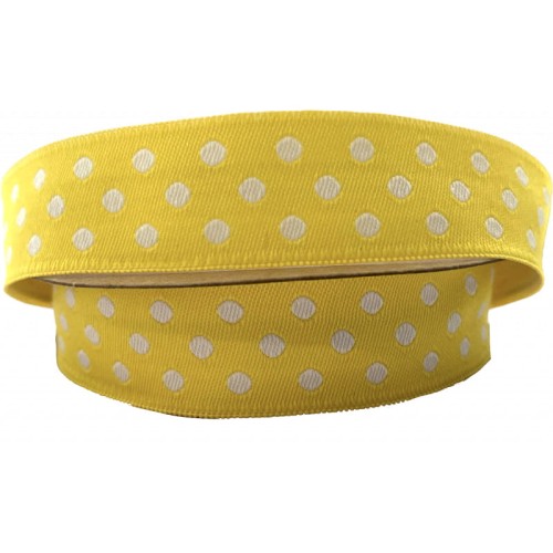 Taśma żakardowa - 20750 - żółta - 2 cm