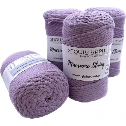 Sznurek bawełniany do makramy MACRAME STRING - lawendowy 527 - 3mm - 75m