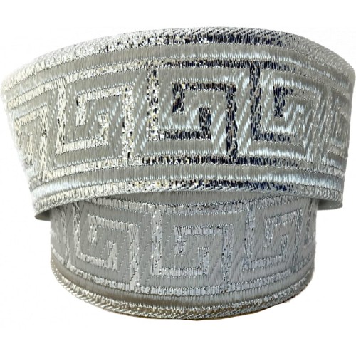 Taśma żakardowa - 35062 - metalizowana srebrna - 3,5cm