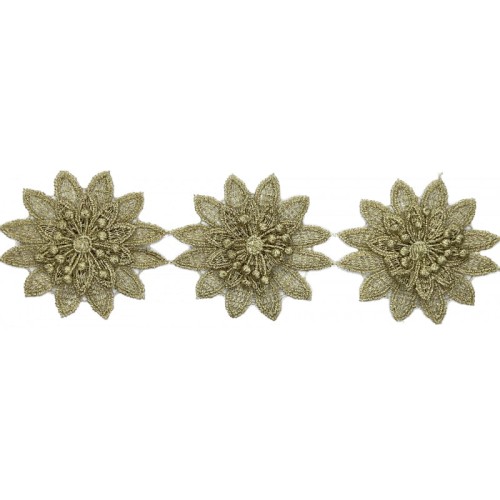 Gipiura 3D aplikacja - S12GB0221 - beż/złoto - 7 cm