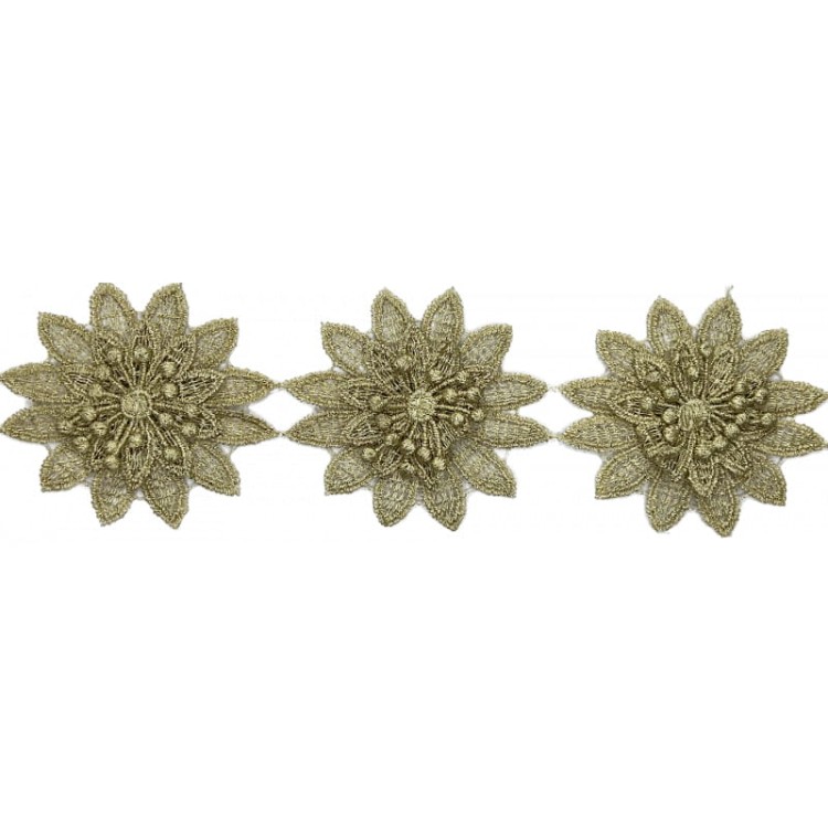 Gipiura 3D aplikacja - S12GB0221 - beż/złoto - 7 cm