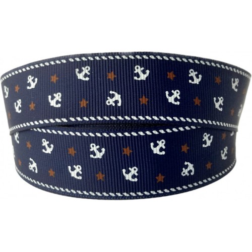 Taśma ozdobna - 25677 v2 – niebieska - 2,5cm