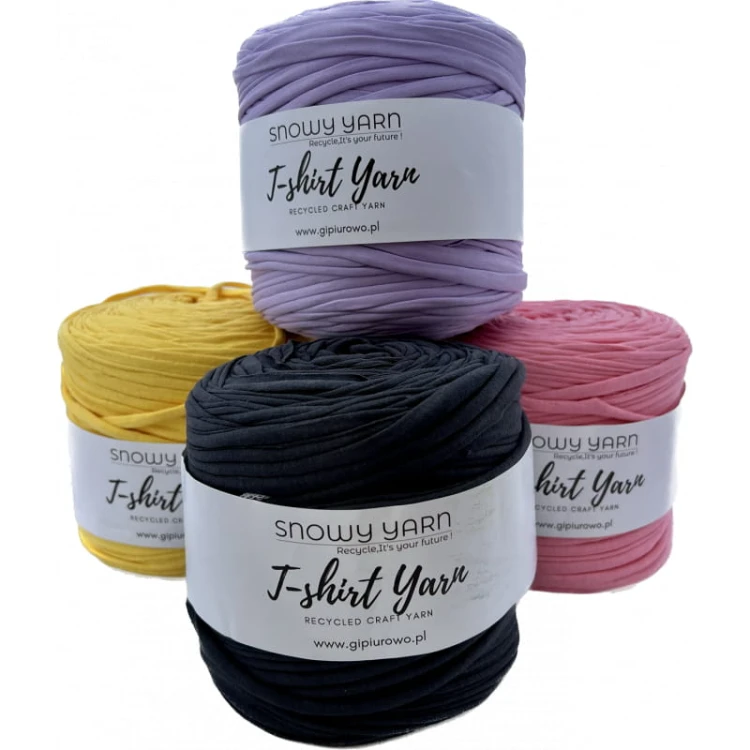 Przędza makaronowa, włóczka spaghetti -  T-Shirt Yarn - różowa 2 - 130 m