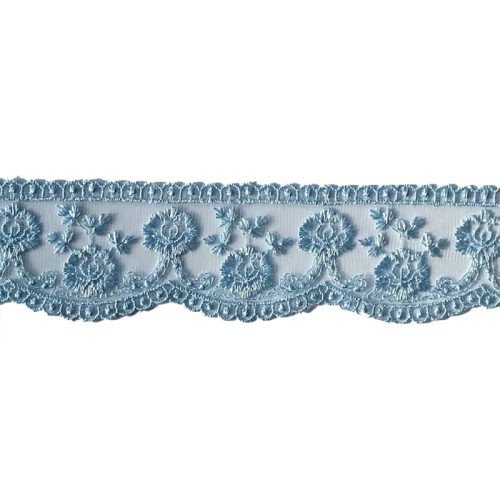 Koronka na tiulu - B0210 - baby blue - 4,5cm