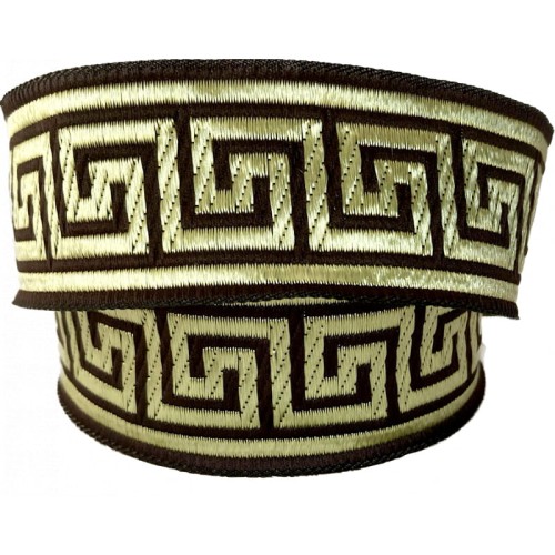 Taśma żakardowa - 35062 - brązowo złota - 3,5cm