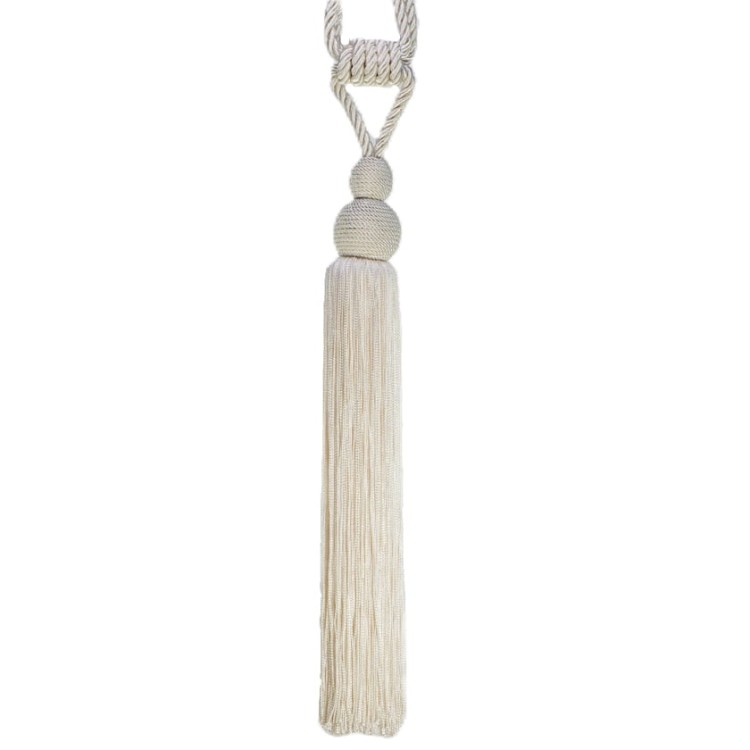 Chwost PREMIUM ozdobny do firan i zasłon, kremowo biały, 80 cm