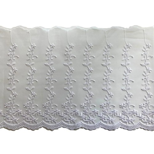 Koronka na tiulu - 0234b - biała - 27cm
